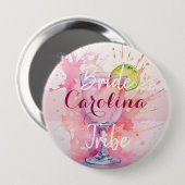 Individuelle Name Blush Pink Junggeselinnen-Abschi Button (Vorne & Hinten)