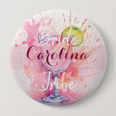 Individuelle Name Blush Pink Junggeselinnen-Abschi Button (Vorderseite)