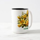Individuelle Name Blütenblüte Zwei-Tone-Kaffee-Tas Zweifarbige Tasse (VorderseiteRechts)