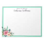 Individuelle Name Boho Floral Bouquet Stationery P Notizblock (Vorderseite)