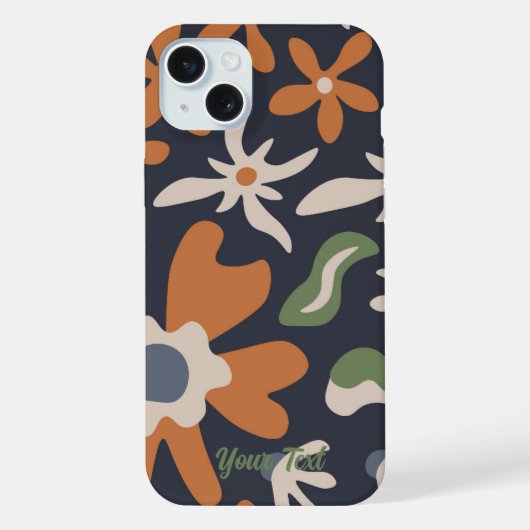 Individuelle Name Boho Floral iPhone Hülle (Rückseite)