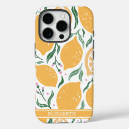 Individuelle Name Boho Hand Drawn Lemon iPhone 16 Pro Hülle