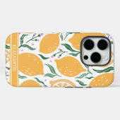 Individuelle Name Boho Hand Drawn Lemon Case-Mate iPhone Hülle (Rückseite (Horizontal))