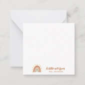 Individuelle Name Boho Rainbow Sun Mitteilungskarte (Vorderseite)