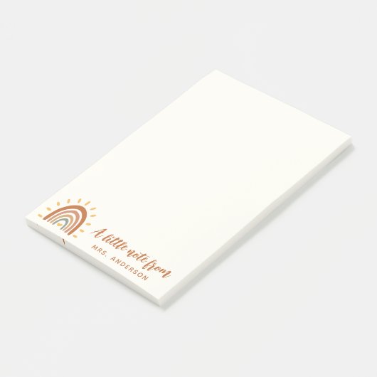 Individuelle Name Boho Rainbow Sun Post-it Klebezettel (angewinkelt)