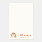Individuelle Name Boho Rainbow Sun Post-it Klebezettel (Vorderseite)
