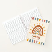 Individuelle Name Boho Rainbow zurück zur Schule Notizblock (Innenseite)