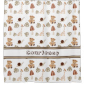 Individuelle Name Boho Woodland Jungle Tiermuster Duschvorhang (Vorderseite)