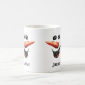 Individuelle Name Bold lacht Snowman Face & Snow Kaffeetasse (Mittel)