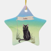 Individuelle Name Bombay Cat Pet Keramik Ornament (Hinten)