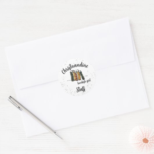 Individuelle Name Book Lover Sticker (Umschlag)