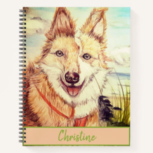 Individuelle Name Border Collie Dog Sketch Notizblock