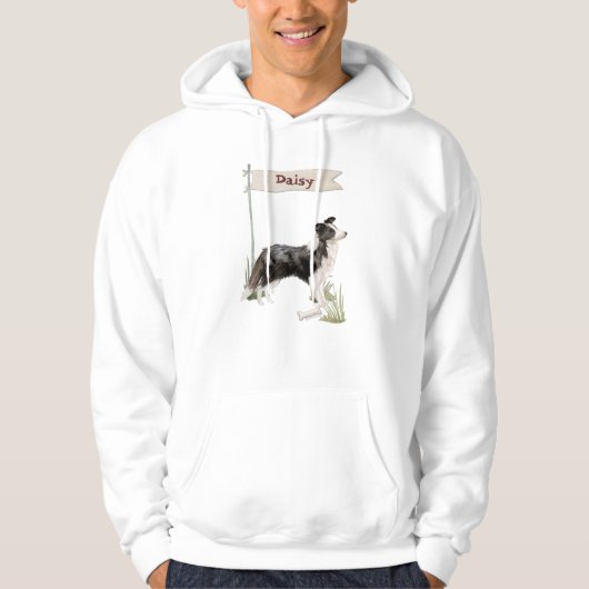 Individuelle Name Border Collie Pet Hund Hoodie (Vorderseite)