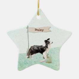 Individuelle Name Border Collie Pet Hund Keramik Ornament