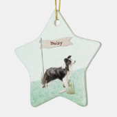 Individuelle Name Border Collie Pet Hund Keramik Ornament (Links)