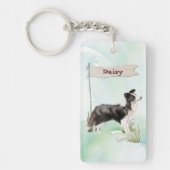 Individuelle Name Border Collie Pet Hund Schlüsselanhänger (Vorderseite)