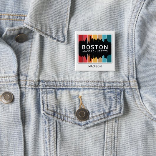 Individuelle Name Boston Massachusetts Button (Beispiel)