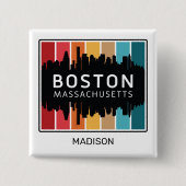 Individuelle Name Boston Massachusetts Button (Vorderseite)