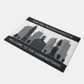 Individuelle Name Boston Massachusetts Fußmatte (Schrägansicht)