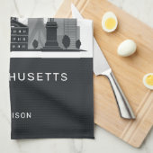 Individuelle Name Boston Massachusetts Geschirrtuch (Viertel Falte)