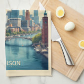 Individuelle Name Boston Massachusetts Geschirrtuch (Viertel Falte)