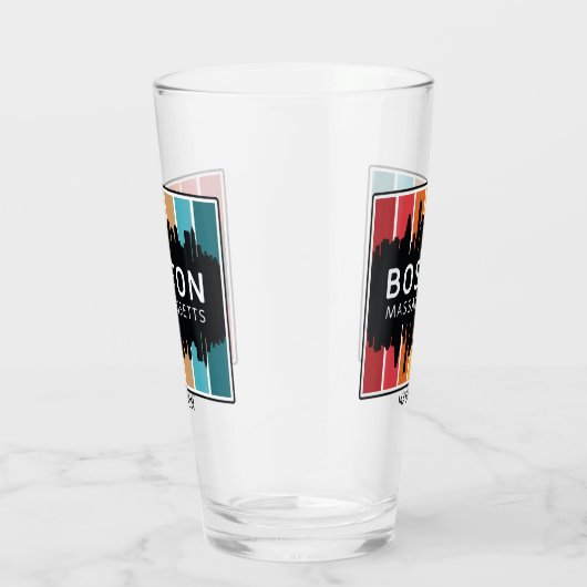 Individuelle Name Boston Massachusetts Glas (Rechts)