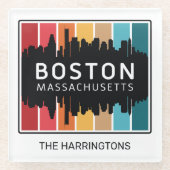 Individuelle Name Boston Massachusetts Glasuntersetzer (Vorderseite)