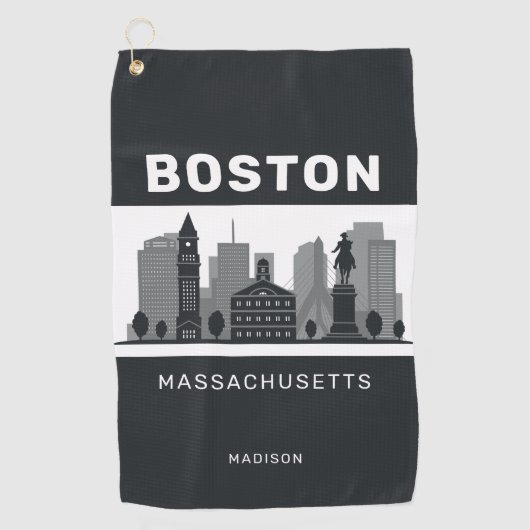 Individuelle Name Boston Massachusetts Golfhandtuch (Vorderseite)