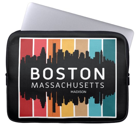 Individuelle Name Boston Massachusetts Laptopschutzhülle (Vorderseite)