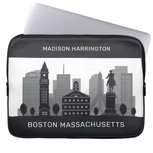 Individuelle Name Boston Massachusetts Laptopschutzhülle (Vorderseite)