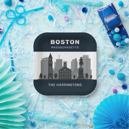 Individuelle Name Boston Massachusetts Pappteller (Party)
