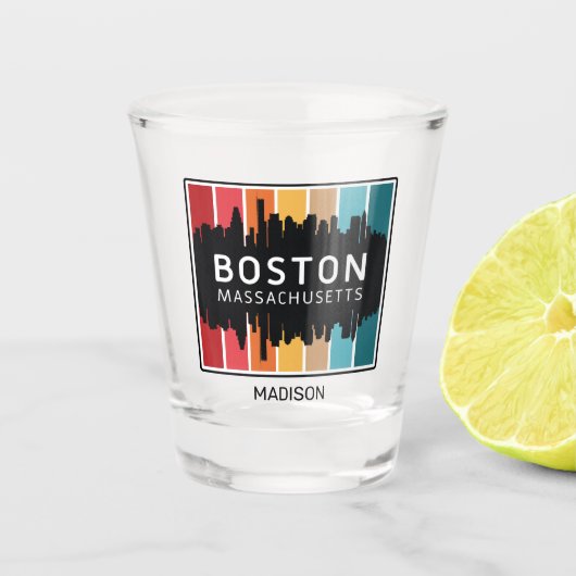 Individuelle Name Boston Massachusetts Schnapsglas (Vorderseite)