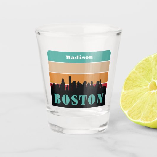 Individuelle Name Boston Massachusetts Schnapsglas (Vorderseite)