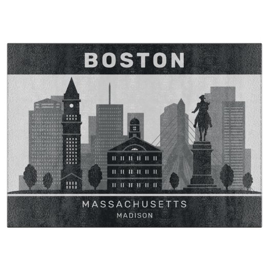 Individuelle Name Boston Massachusetts Schneidebrett (Vorderseite)