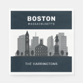 Individuelle Name Boston Massachusetts Serviette (Vorderseite)