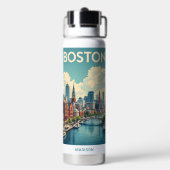 Individuelle Name Boston Massachusetts Trinkflasche (Hinten)