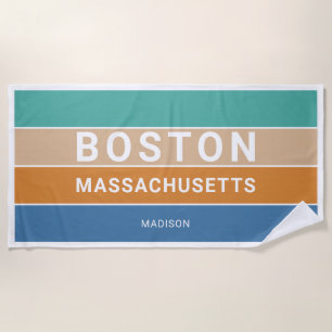 Individuelle Name Boston Massachusetts / YOUR TEXT Strandtuch