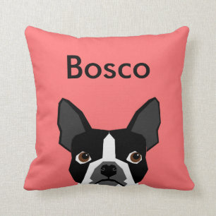 Individuelle Name Boston Terrier Pillow Pfeffer Ki Kissen