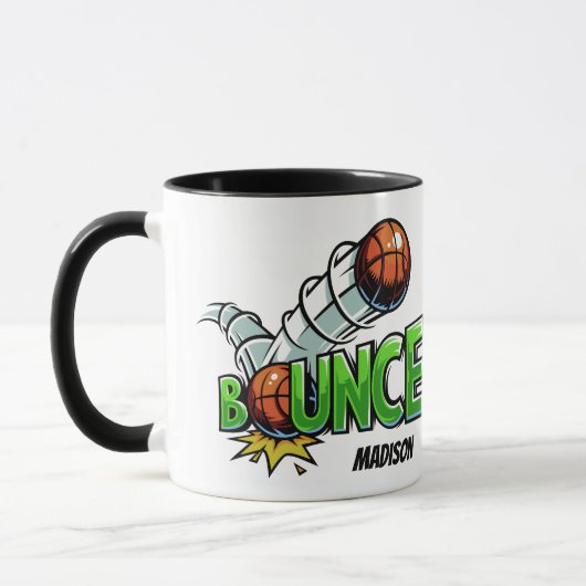 Individuelle Name BOUNCE Basketball Tasse (Links)