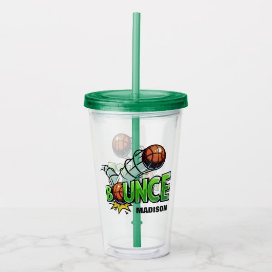 Individuelle Name BOUNCE Basketball Tumblers Acryltrinkbecher (Vorderseite)