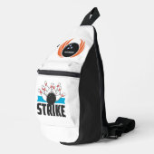 Individuelle Name Bowling Ball mit Flamme Crossbody Bag (Rechte Ecke)