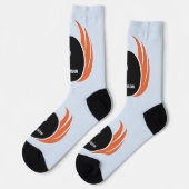 Individuelle Name Bowling Ball mit Flamme Socken (Linkes Detail)