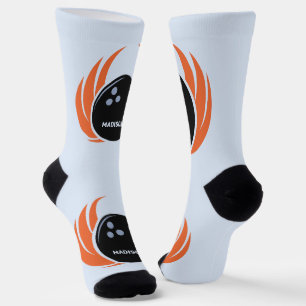 Individuelle Name Bowling Ball mit Flamme Socken