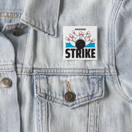 Individuelle Name Bowling Strike Button (Beispiel)