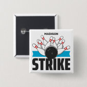 Individuelle Name Bowling Strike Button (Vorne & Hinten)