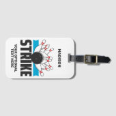 Individuelle Name Bowling Strike Gepäckanhänger (Vorderseite (Horizontal))