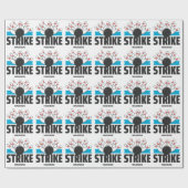 Individuelle Name Bowling Strike Geschenkpapier (Flach)