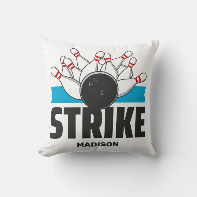 Individuelle Name Bowling Strike Kissen (Vorderseite)