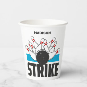 Individuelle Name Bowling Strike Pappbecher