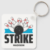 Individuelle Name Bowling Strike Schlüsselanhänger (Rückseite)